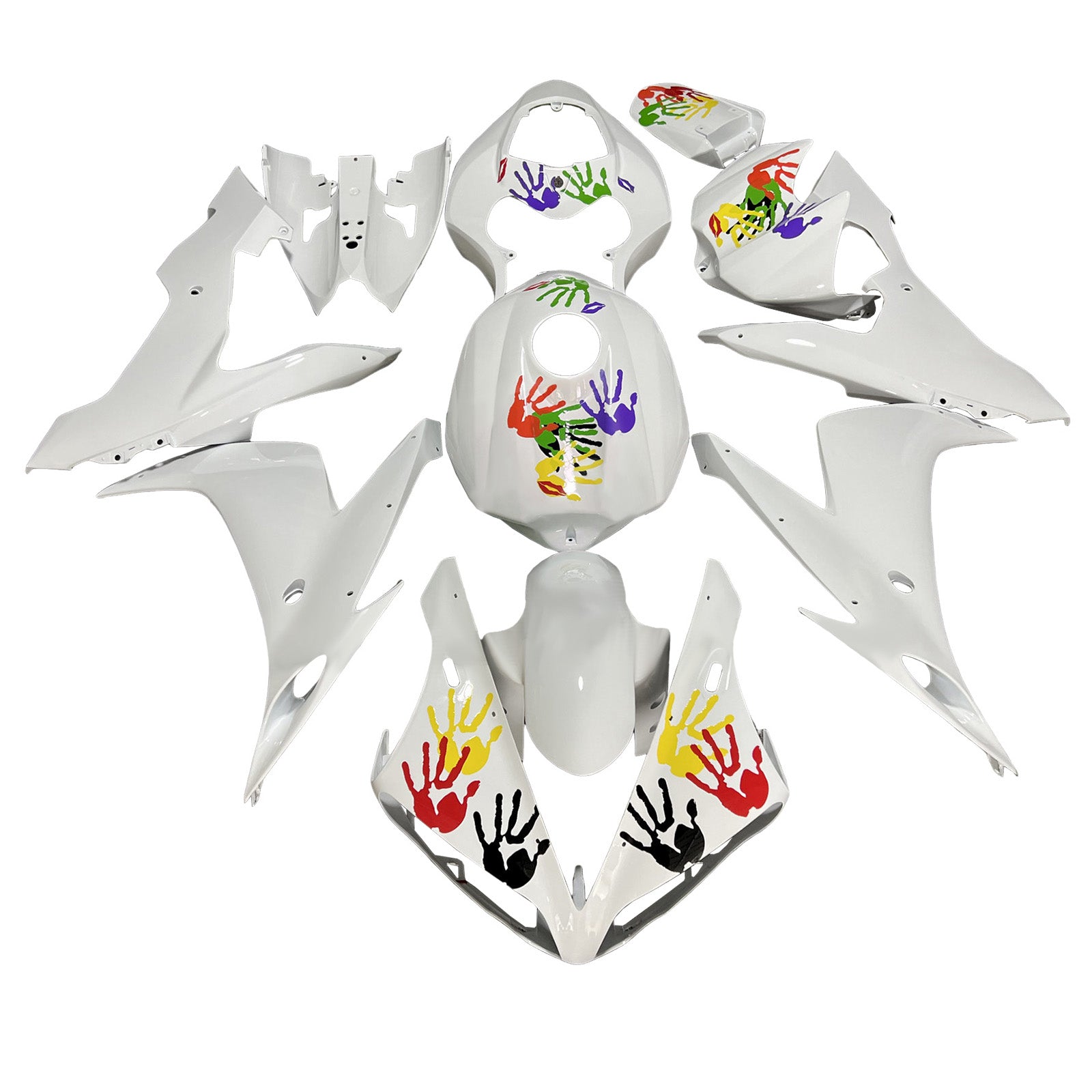 Amotopart 2004-2006 Yamaha YZF-R1 White Fairing Kit