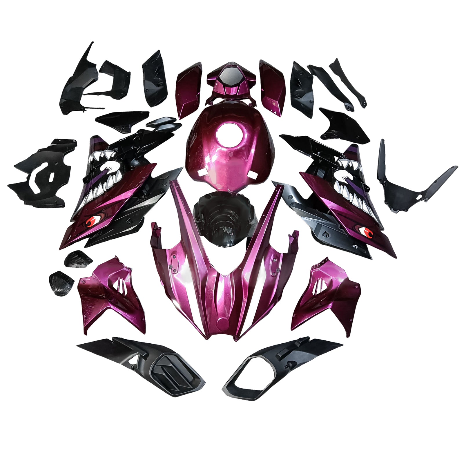 Amotopart 2015-2022 Kawasaki Ninja H2 Purple Pink Black Fairing Kit