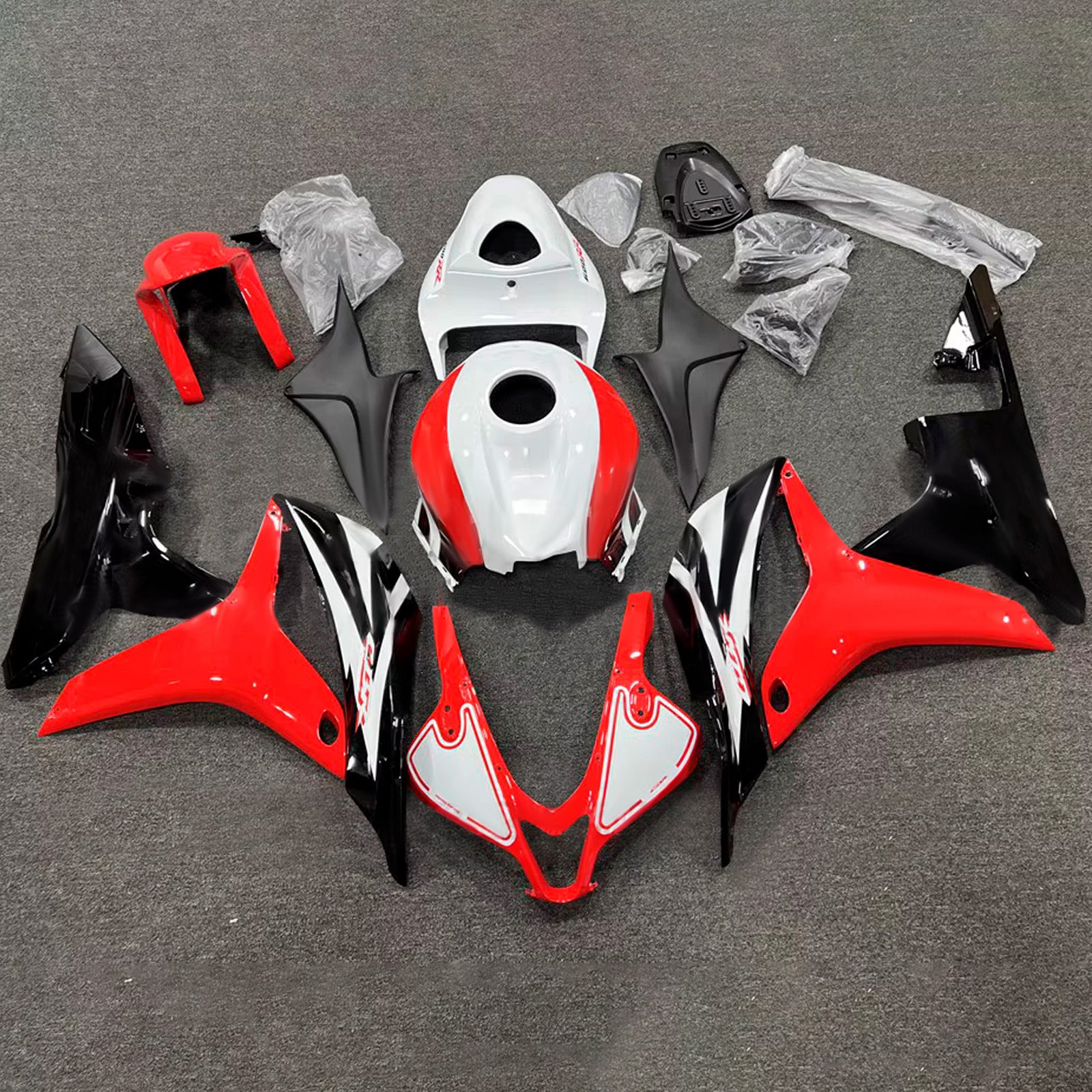Amotopart 2007-2008 ホンダ CBR600RR レッド ブラック ホワイト フェアリングキット