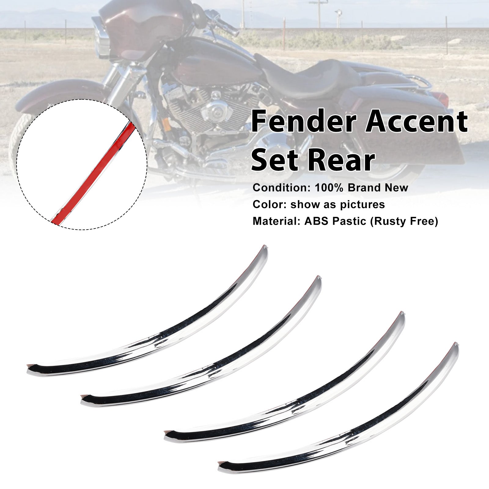 2006-2013 FLHX Street Glide Rear Fender Accent Set