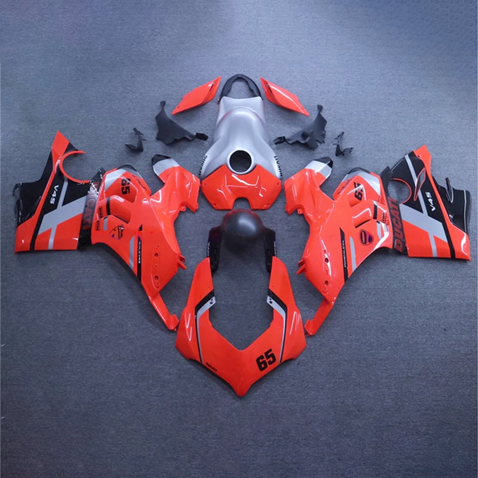 Amotopart Ducati 20-21 Panigale V4 V4S Kit di carenatura rossa grigio argento nero