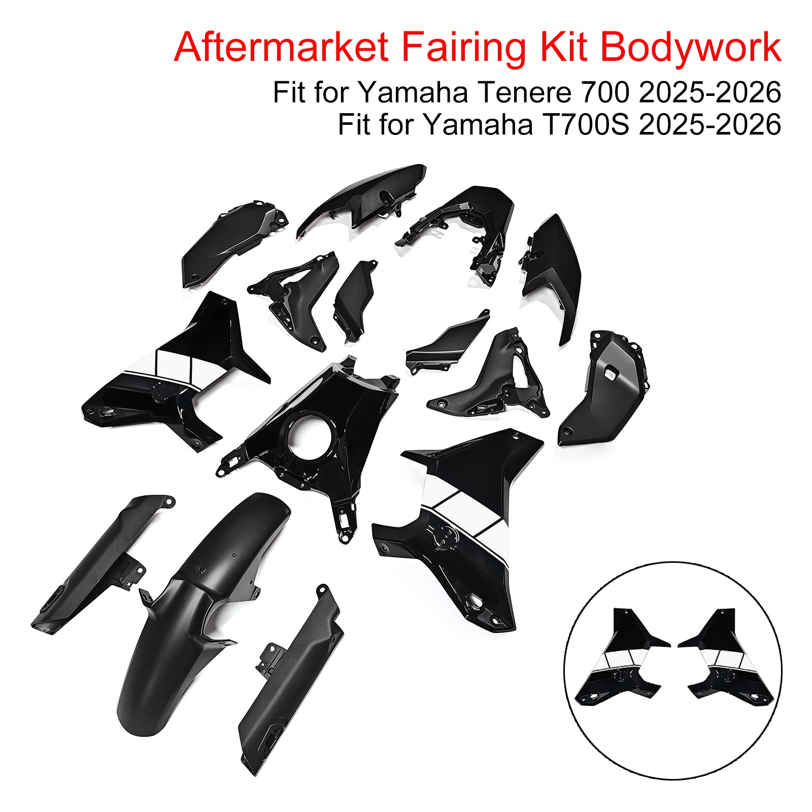 Amotopart 2025-2026 Yamaha Tenere 700 T700S Fairing Kit Collection