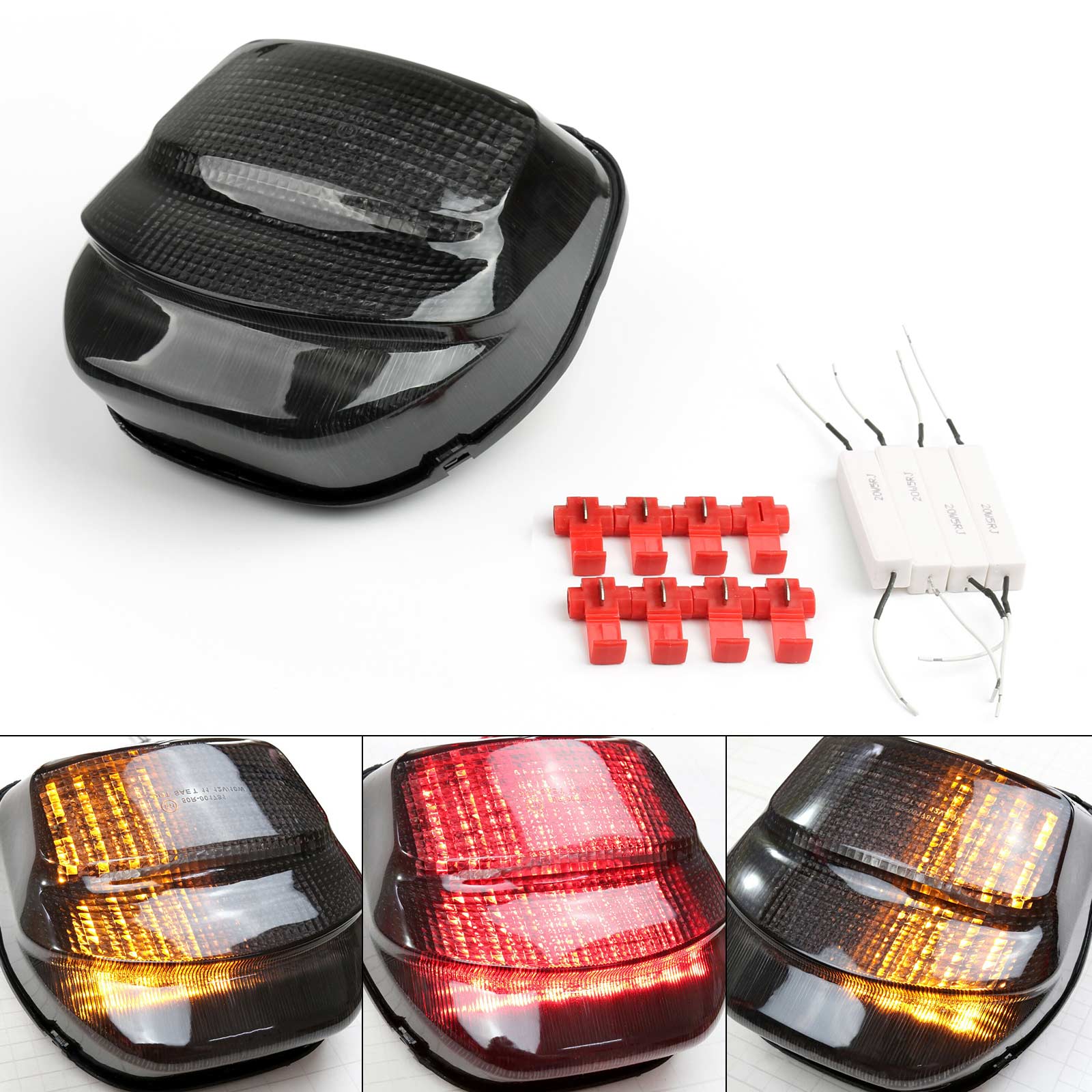 1999-2007 Honda CBR1100XX Clear LED Taillight + Turn Signals