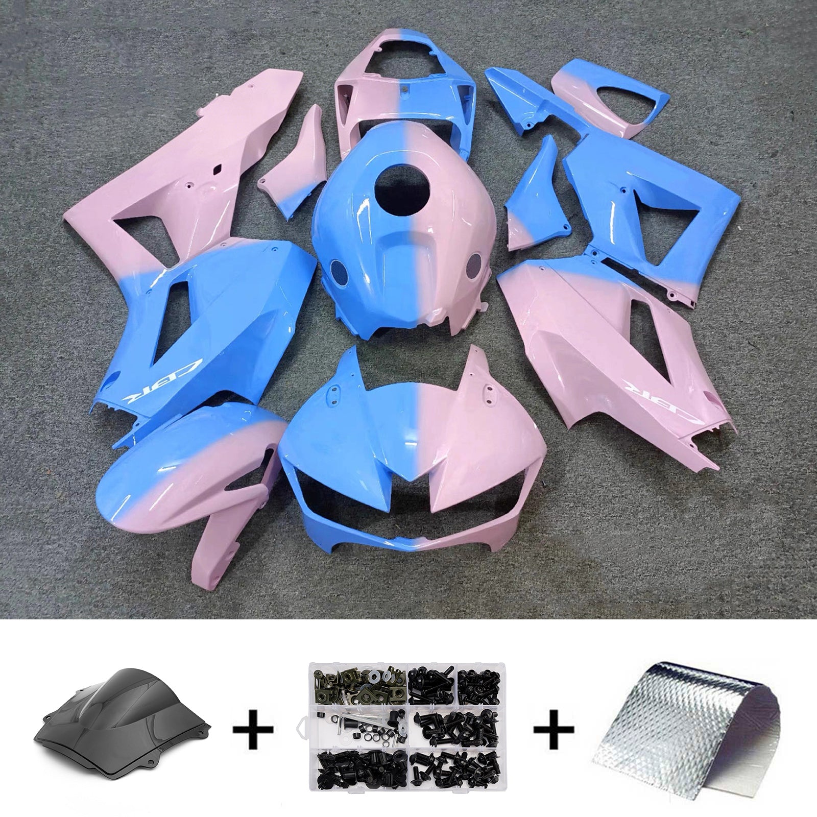 Amotopart 13-26 US ver. & 13-23 European ver. Honda CBR600RR Blue Pink Fairing Kit
