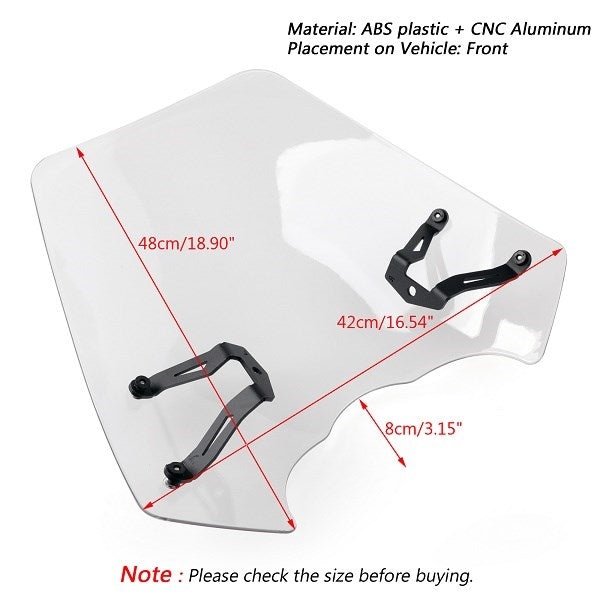 15-24 Kawasaki Vulcan S 650 Windscreen Windshield Screen w/Bracket Clear
