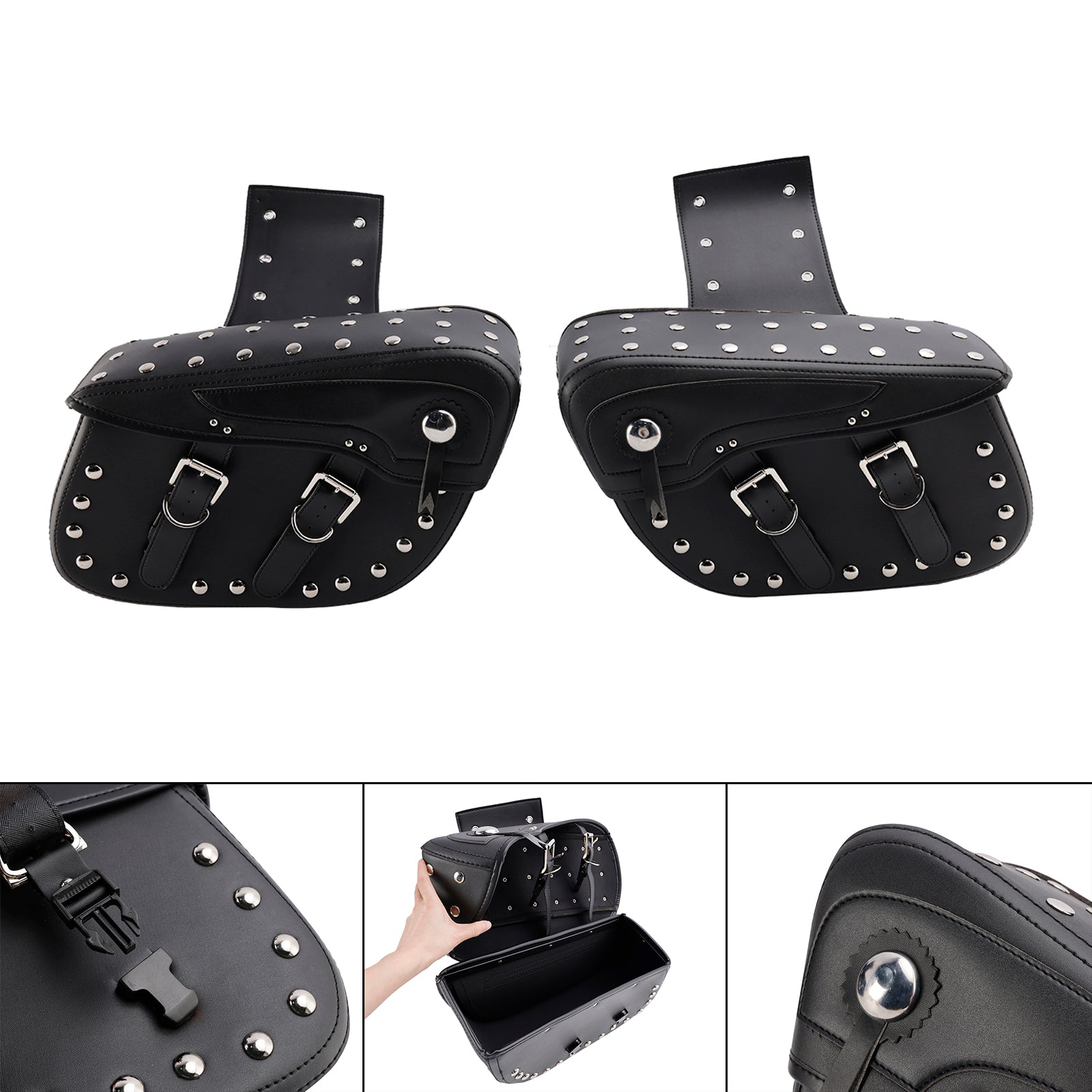 SVARA SIDA SADDLEVAGSVÄG BAG Bagage Pouch Storage Black 80l For Motor Bike