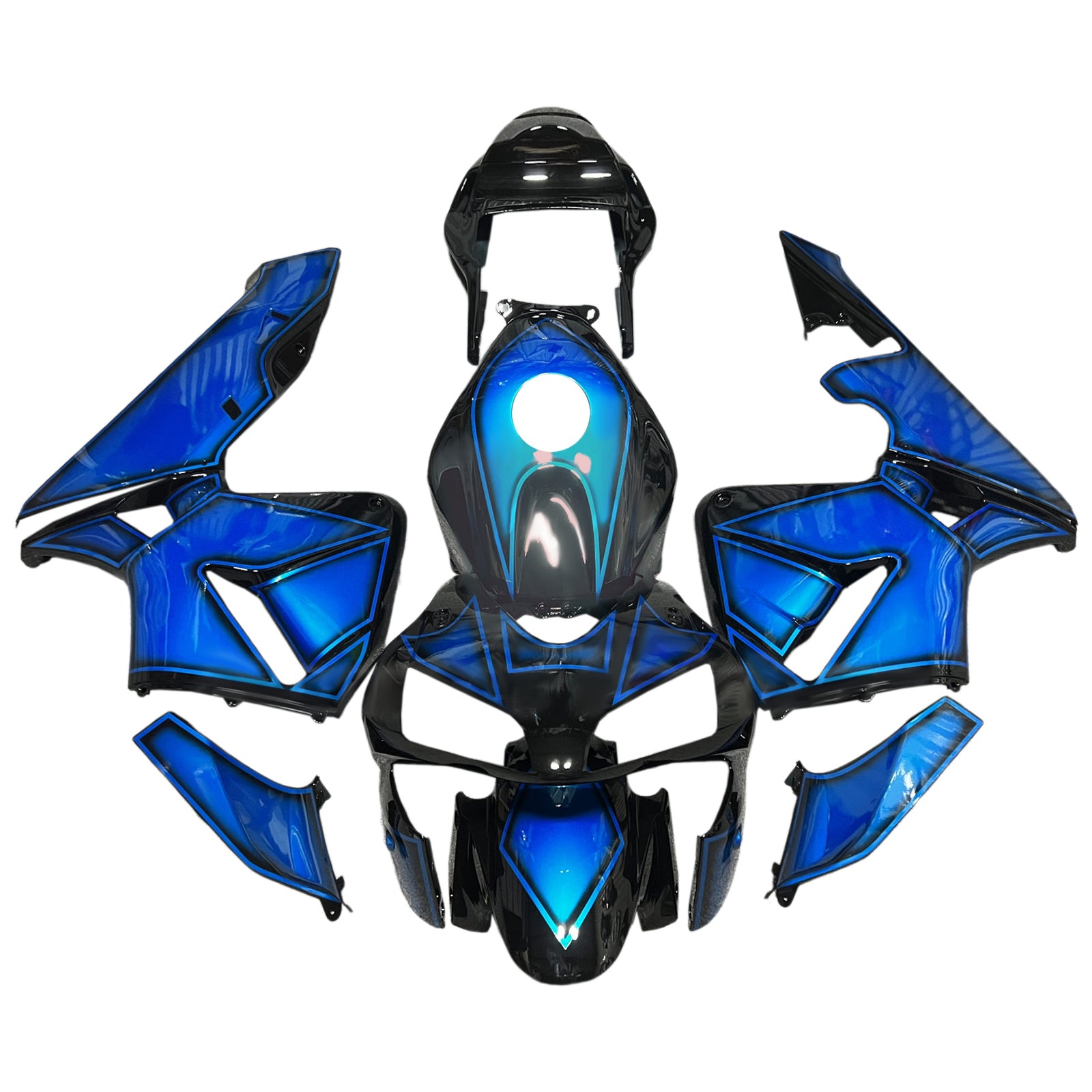 Amotopart 2003-2004 Honda CBR600RR Black Blue Fairing Kit