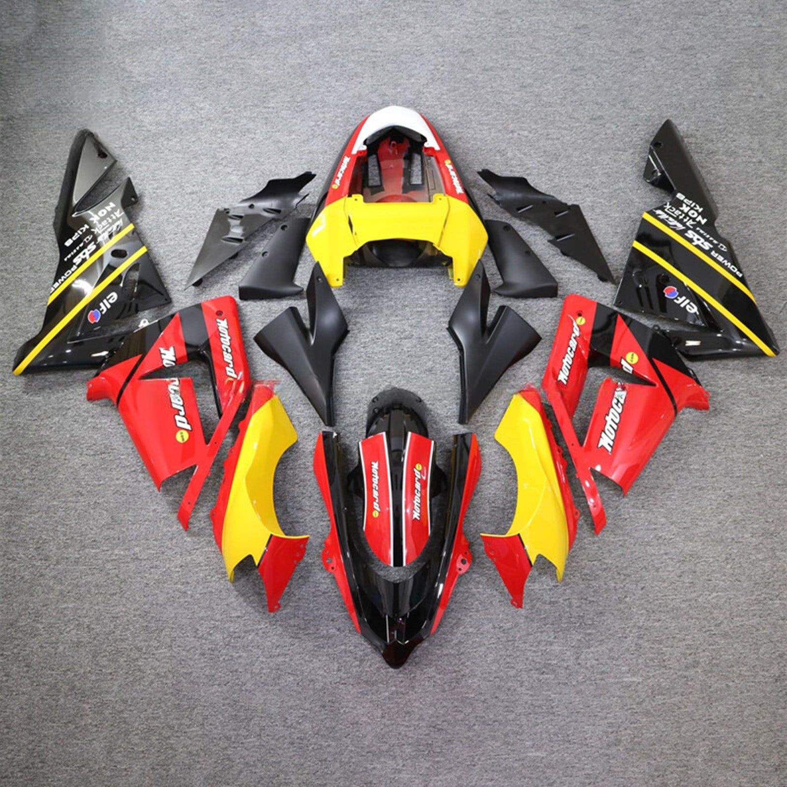 Amotopart 2004-2005 Kawasaki ZX10R Red Yellow Black Fairing Kit