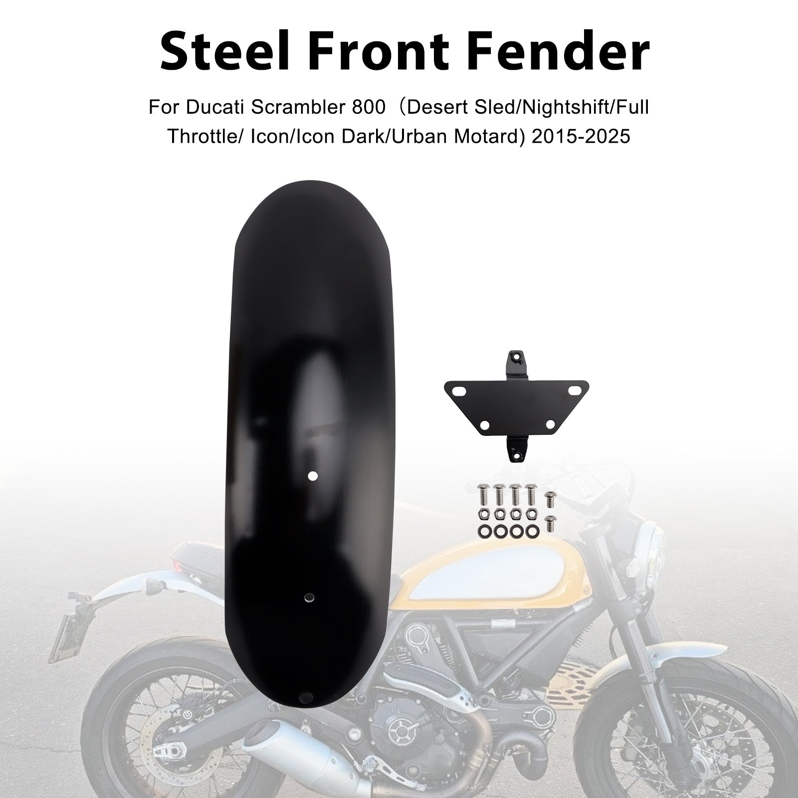2015-2025 Ducati Scrambler 1100 800 stalen voorspatbordspatbord