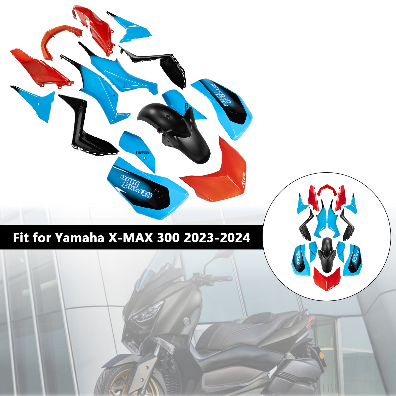 Amotopart 2023-2024 Yamaha x Max 300 Kit de carénage