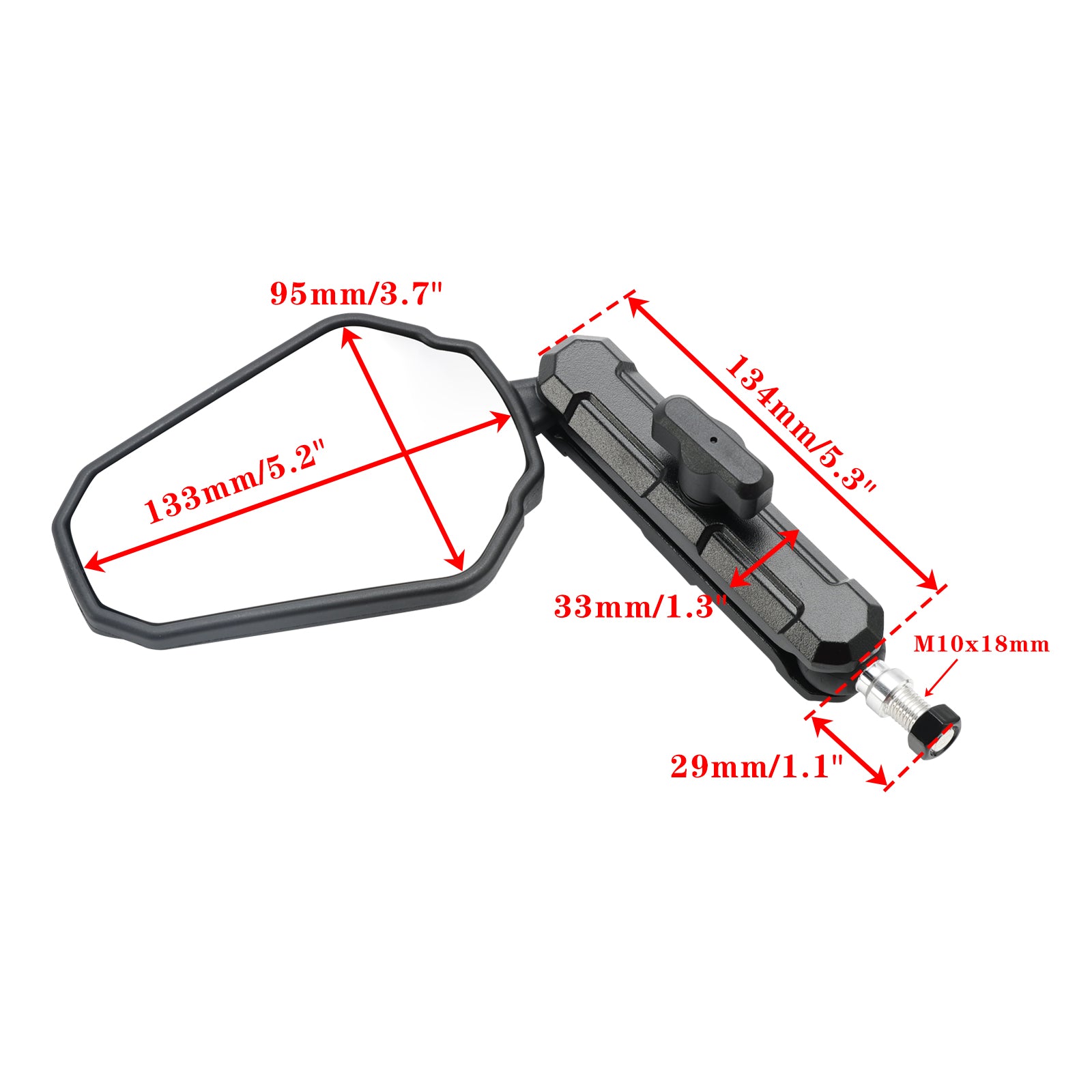 Long Arm Mirror Set för BMW C400GT / F900R / G310GS / HP2 Megamoto / Adventure