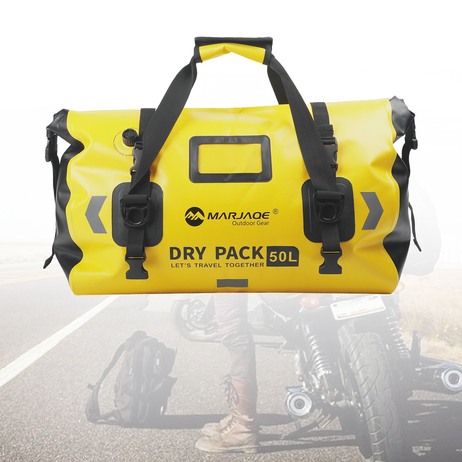 Motorbike Tail Bag Side Saddlebag Tail Bag Luggage Pouch Storage 50L Yellow