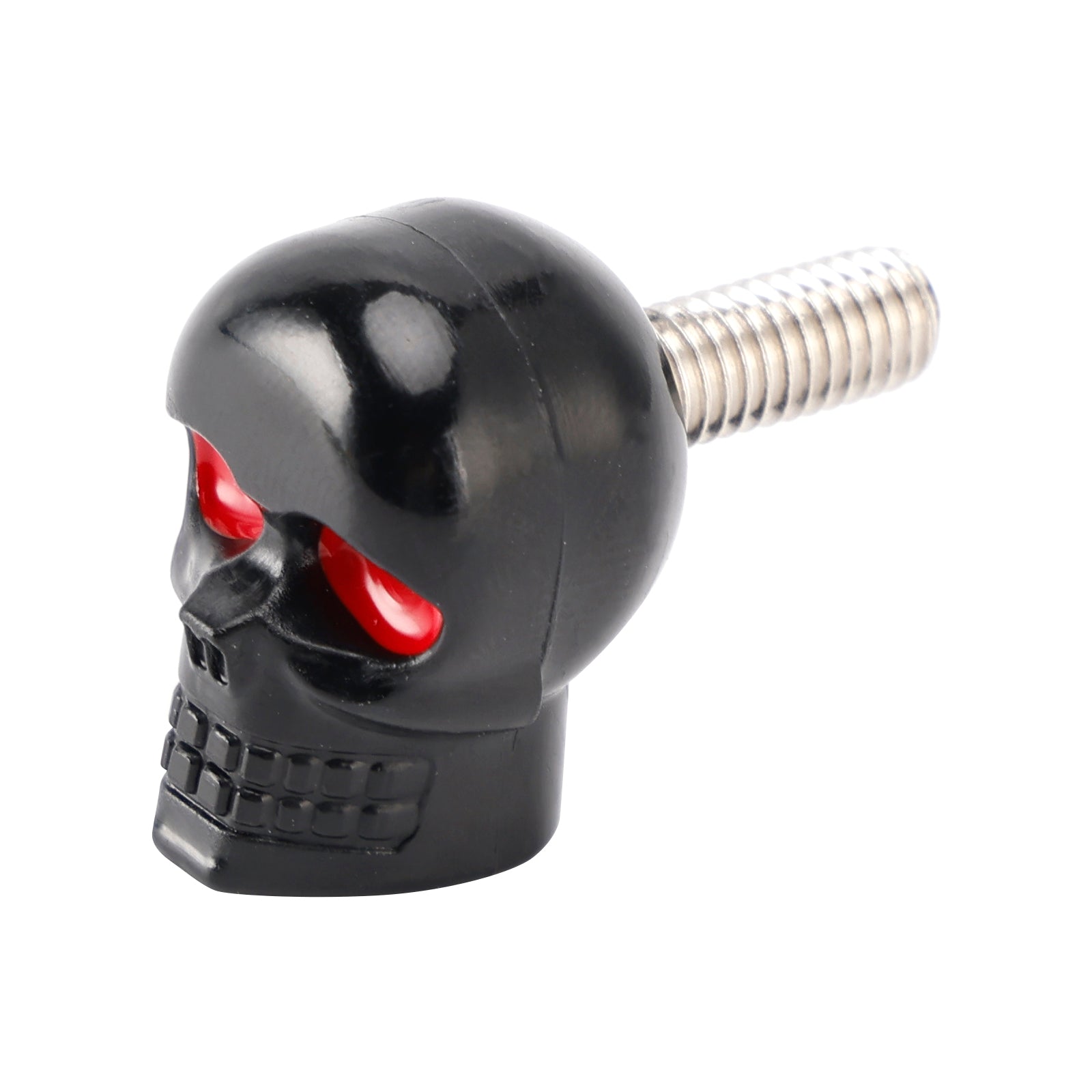 X4 M6 Plastic Custom Head Skull License Plate Frame Screws Bolts Hardware Black