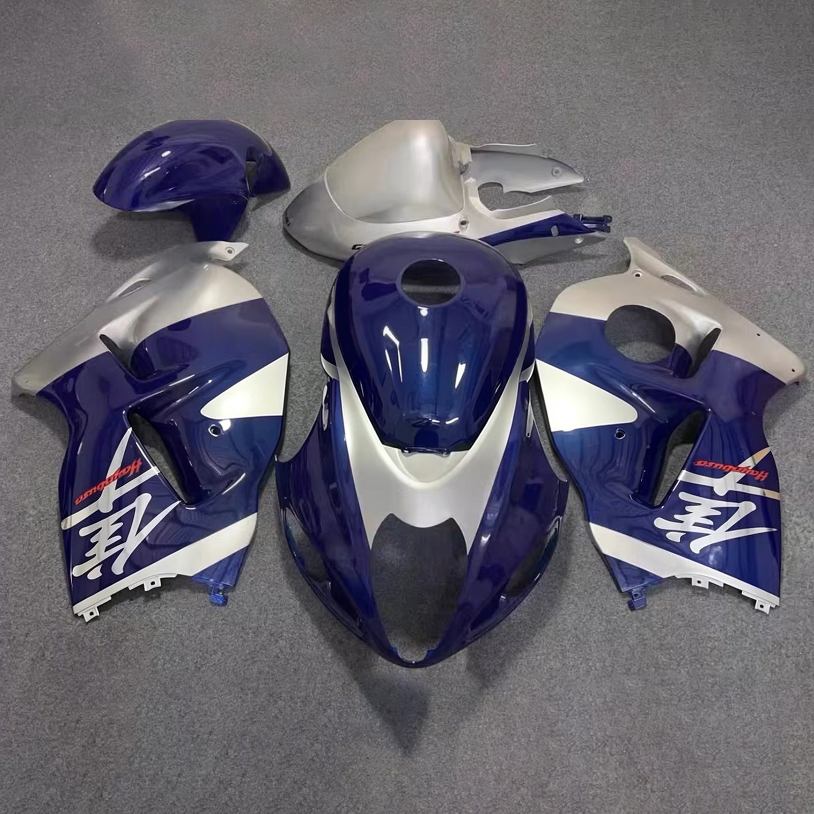 Amotopart 1999-2007 Suzuki Hayabusa GSX1300R blå/sølv kåbesæt