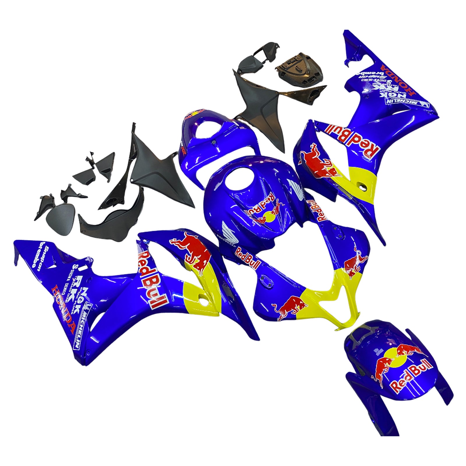 Amotopart 2007-2008 Honda CBR600RR Blue Yellow Fairing Kit