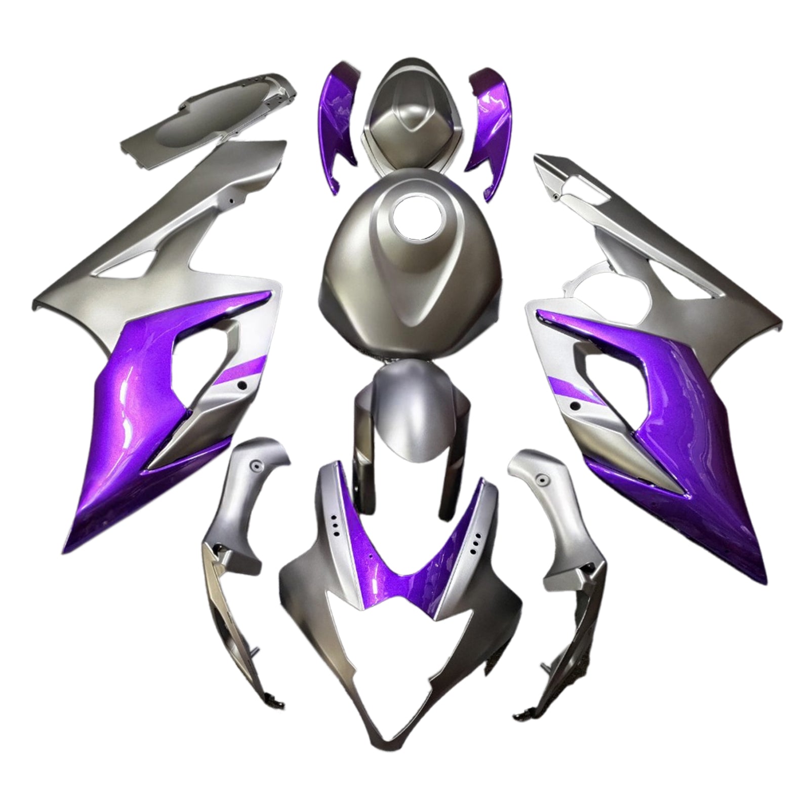 Amotopart 2005-2006 Suzuki GSXR1000 Sliver Purple Fairing Kit