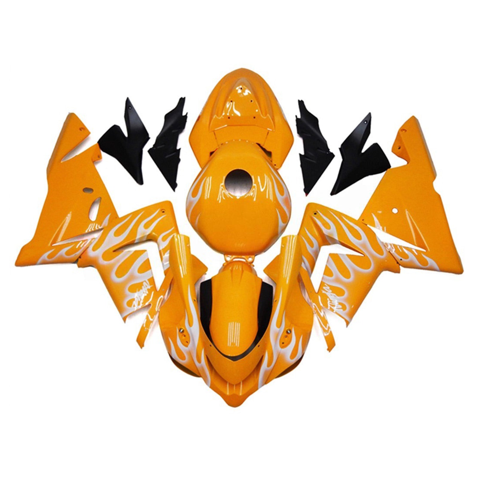 Amotopart 2004-2005 Kawasaki ZX10R Yellow White Fairing Kit