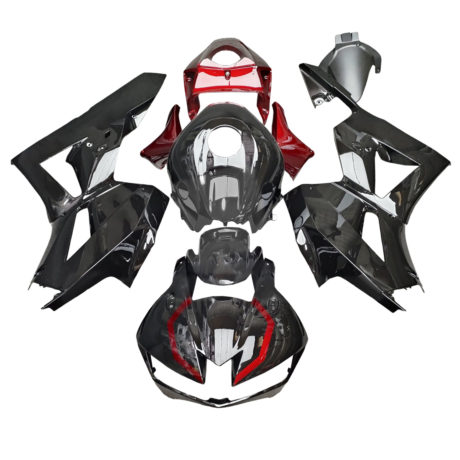 Amotopart 13-25 US ver. & 13-23 European ver. Honda CBR600RR Black Red Fairing Kit