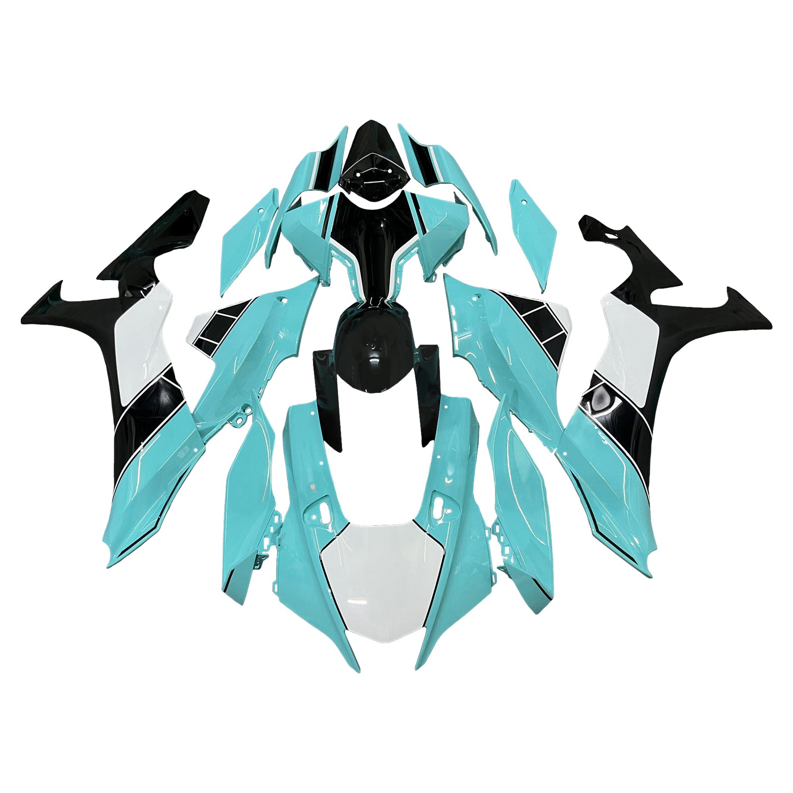 Amotopart 2020-2025 Yamaha YZF-R1 Light Blue Black Fairing Kit