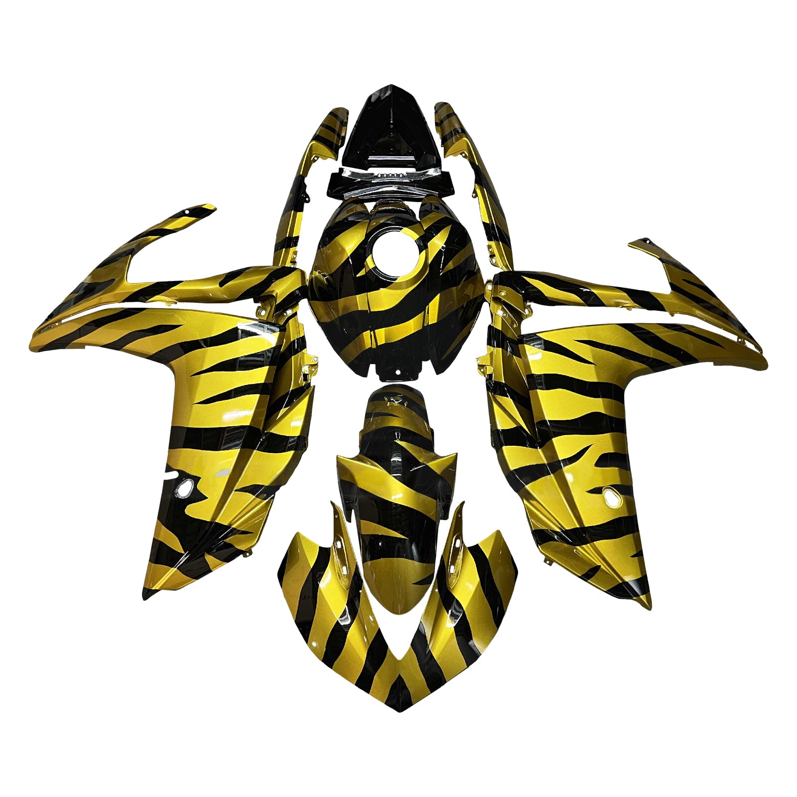 Amotopart Yamaha 2014-2018 YZF R3 2015-2017 YZF R25 Gold & Black Fairing Kit