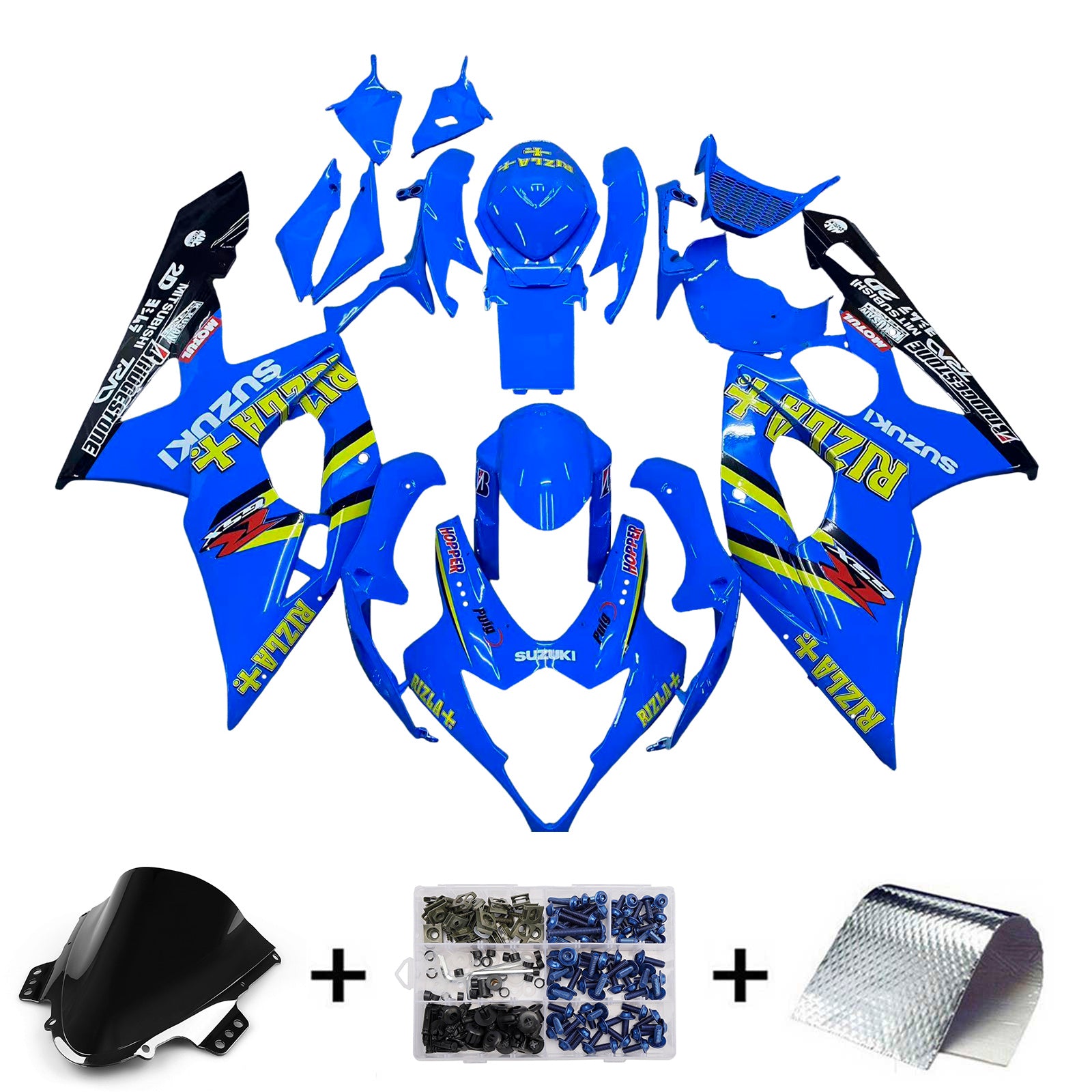 Amotopart 2005-2006 Suzuki GSXR1000 Blue Black Yellow Red Fairing Kit
