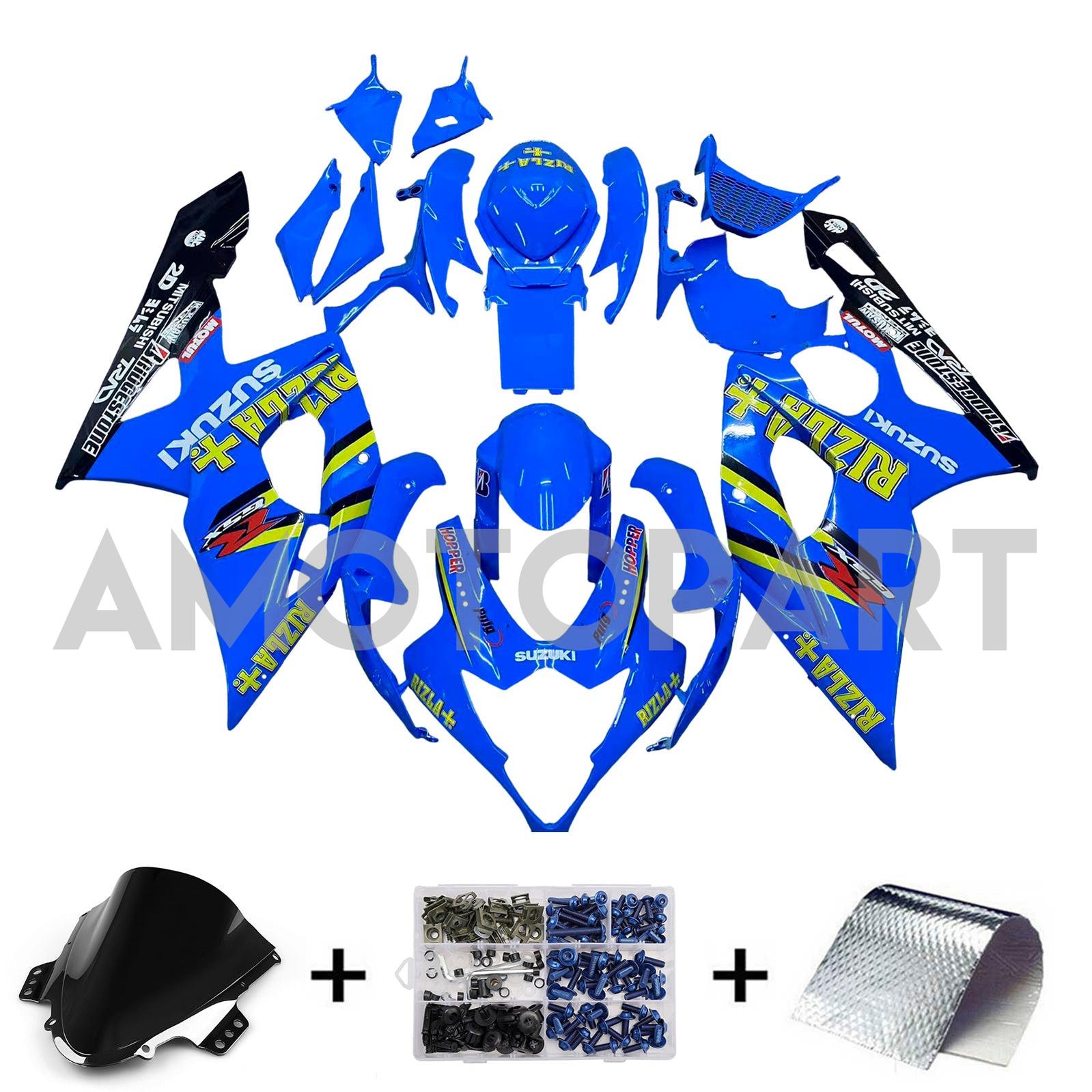 Amotopart 2005-2006 Suzuki GSXR1000 Blue Black Yellow Red Fairing Kit