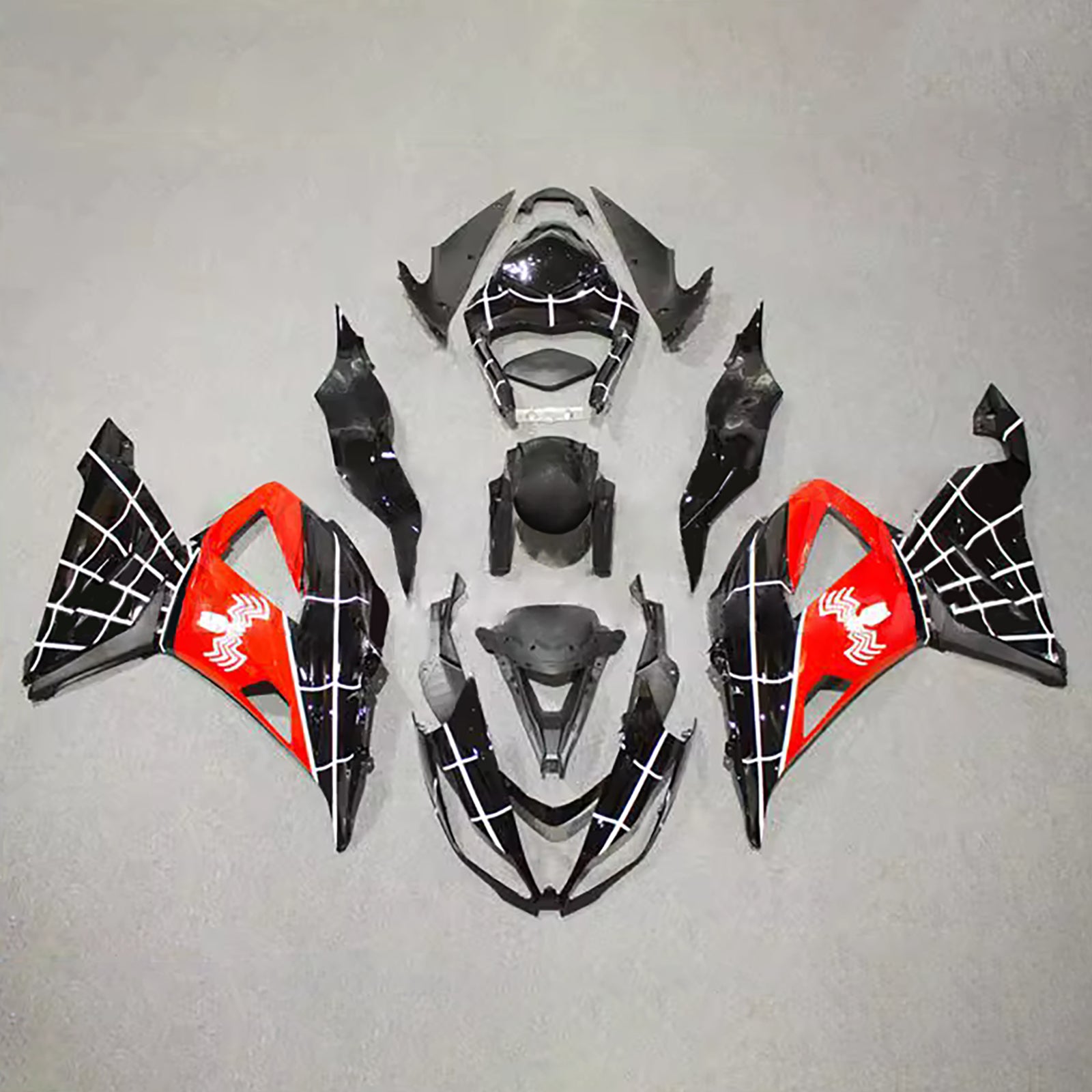 Amotopart 2013-2018 Kawasaki ZX6R 636 Black Red Fairing Kit