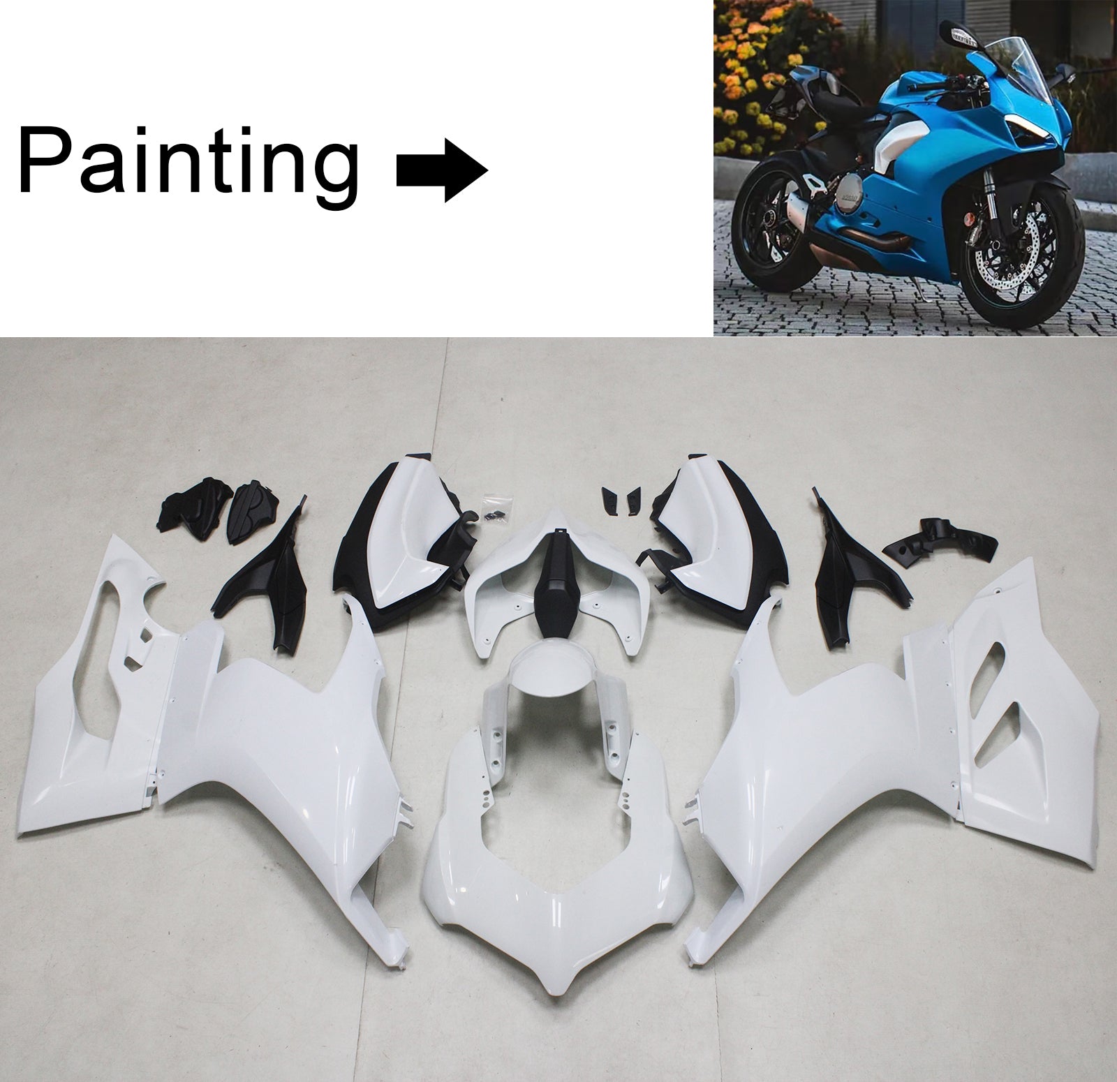 Amotopart 2020-2024 Ducati Panigale V2 Blue Fairing Kit