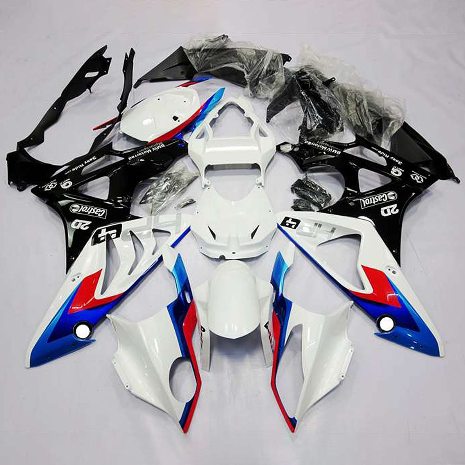Amotopart 2009-2014 BMW S1000RR White Red Line Fairing Kit