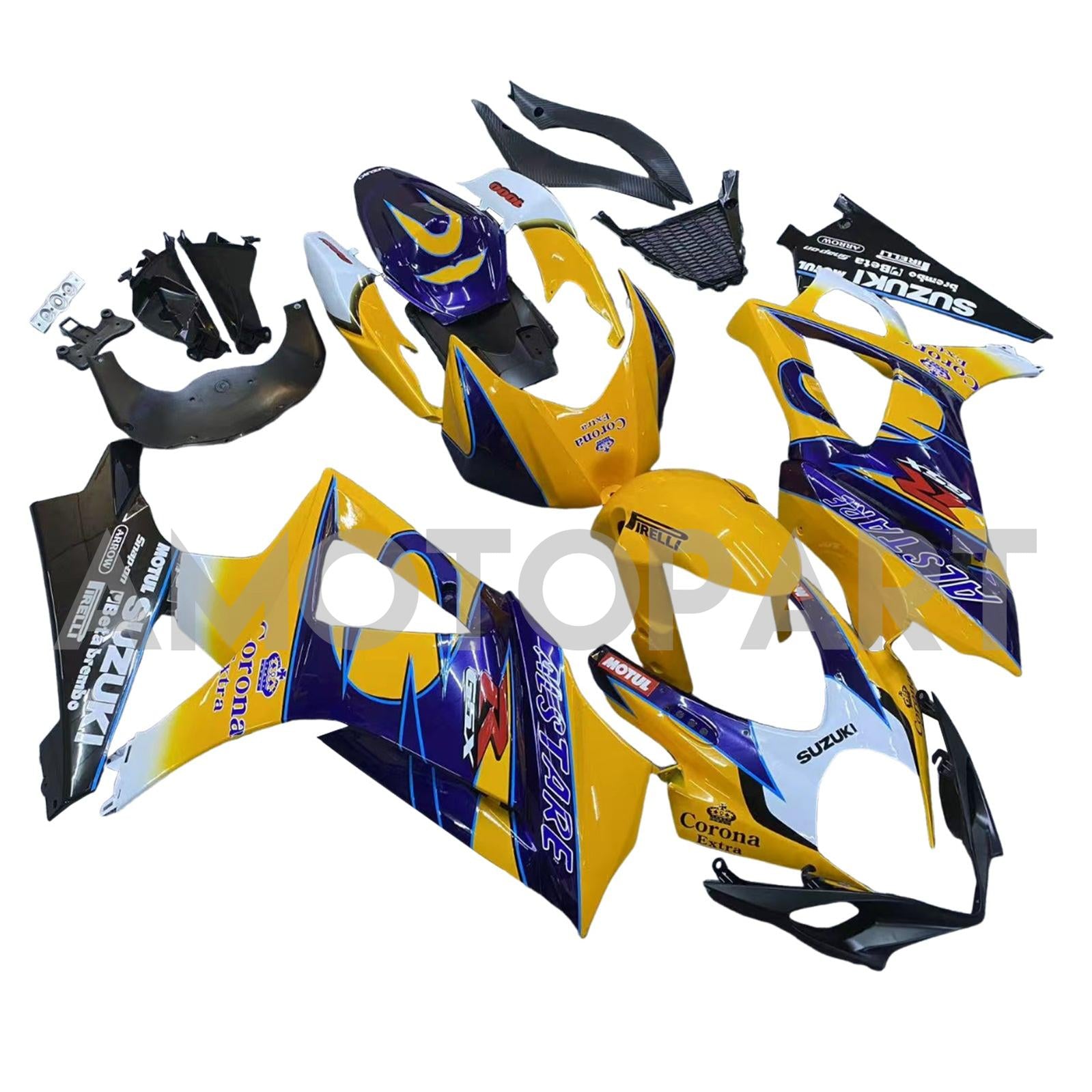 Amotopart 2007-2008 Suzuki GSXR1000 Gelbverkleidungskit