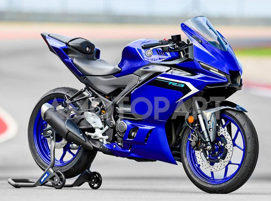 Amotopart 2025-2026 Yamaha YZF R3 YZF R25 Blue Fairing Kit