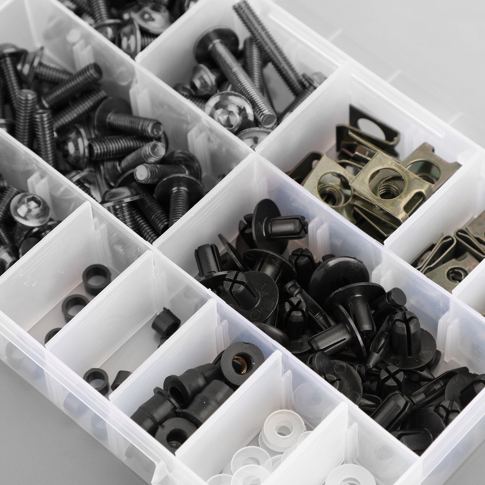 223pcs motocicleta sportbike bike windscreen stafffff kit de fixador de fixação parafuso de clipe bk