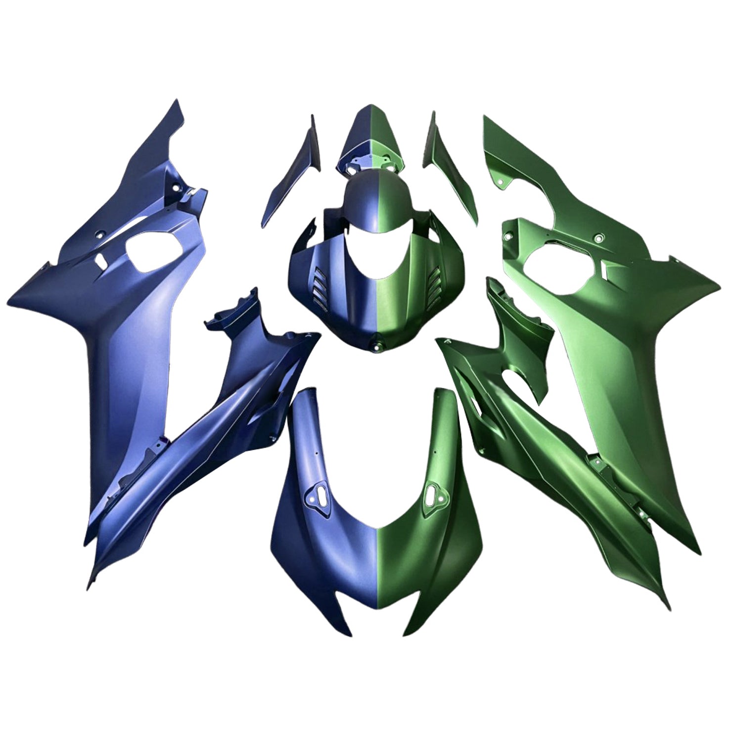 Amotopart 2017-2023 Yamaha Yzf R6 Matte Blue Green Fairing Kit