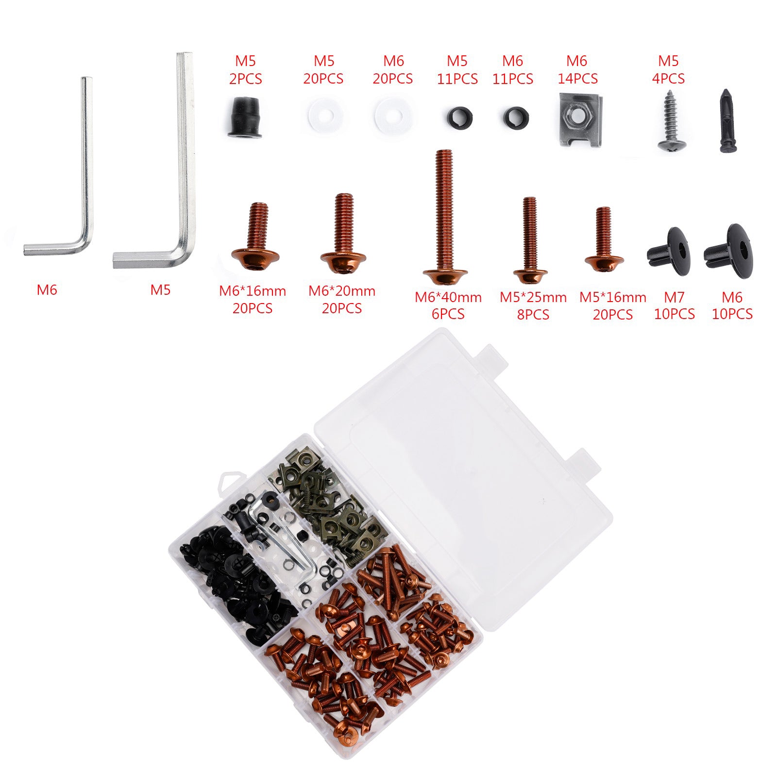 M5 + - M6 198 Clip Set Klemmen / Verkleidungsschrauben Teile Schrauben Schwarz