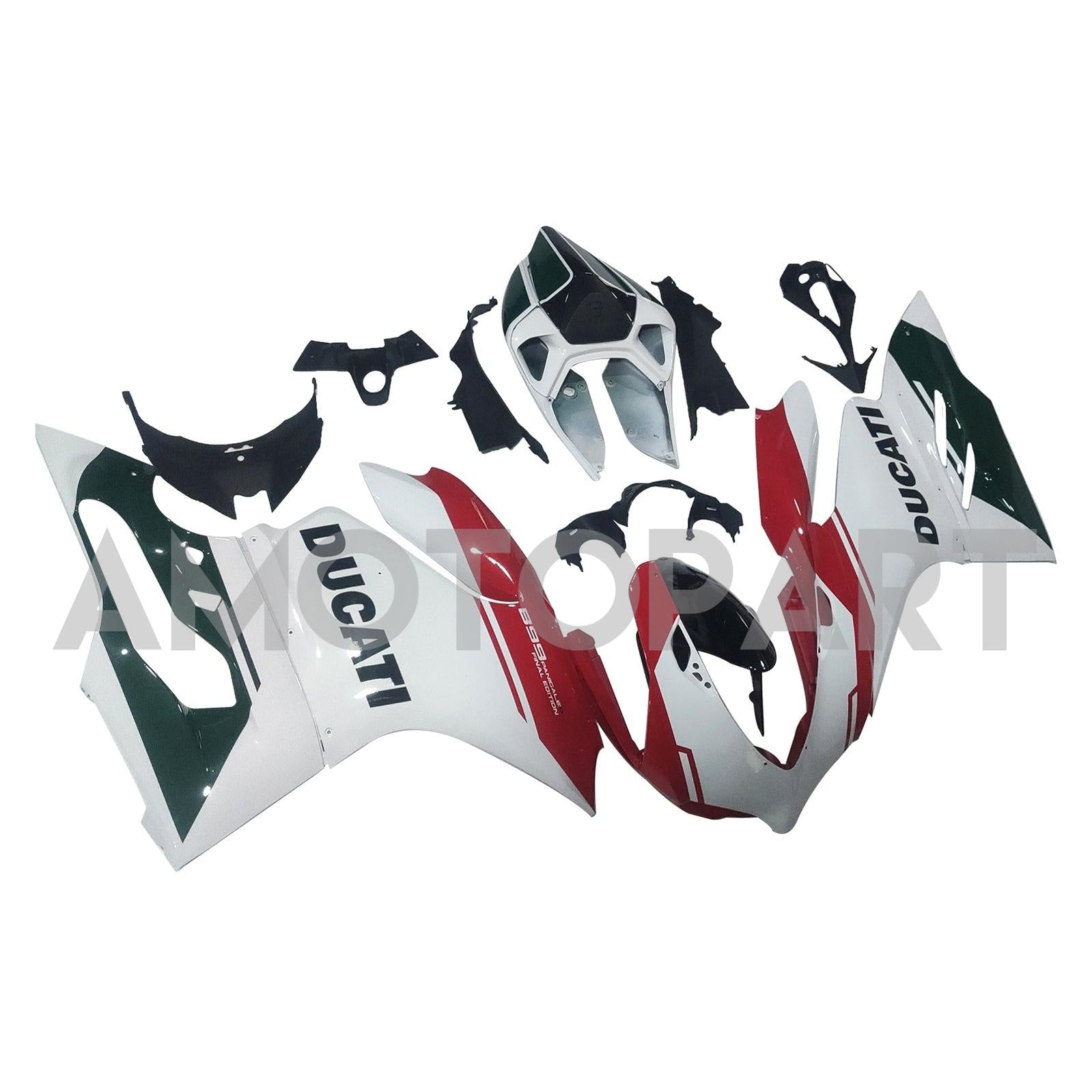 Amotopart 2012-2015 Ducati 899 Green White Red Fairing Kit