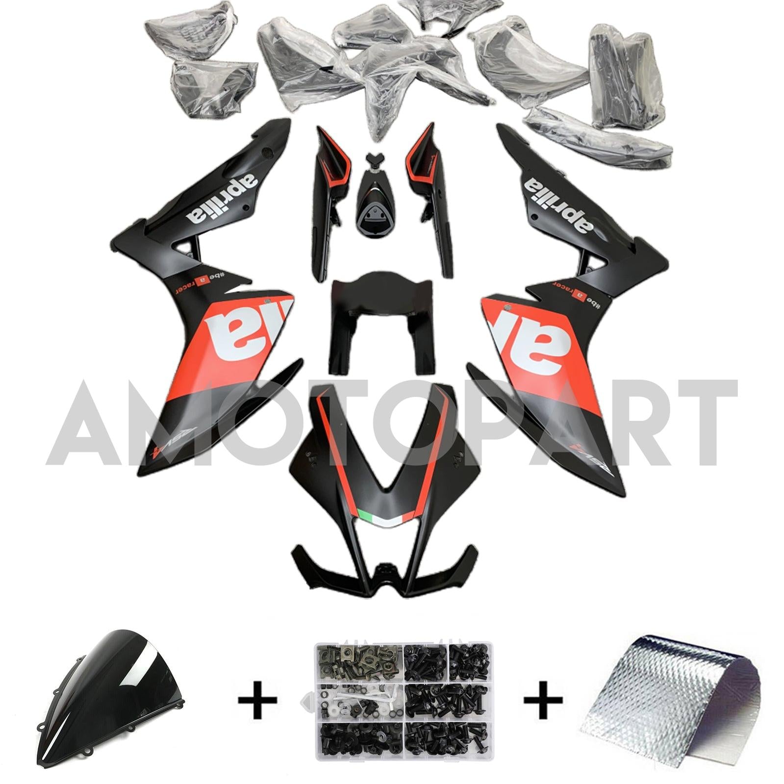 Amotopart 2009-2015 RSV4 1000 Aprilia Red&Black Style1 Fairing Kit
