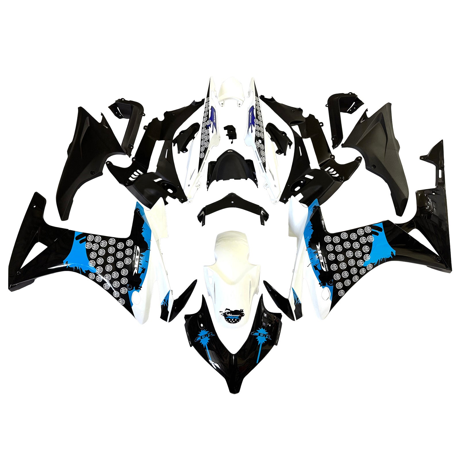 Amotopart 2013-2015 Honda CBR500R Black Blue Fairing Kit