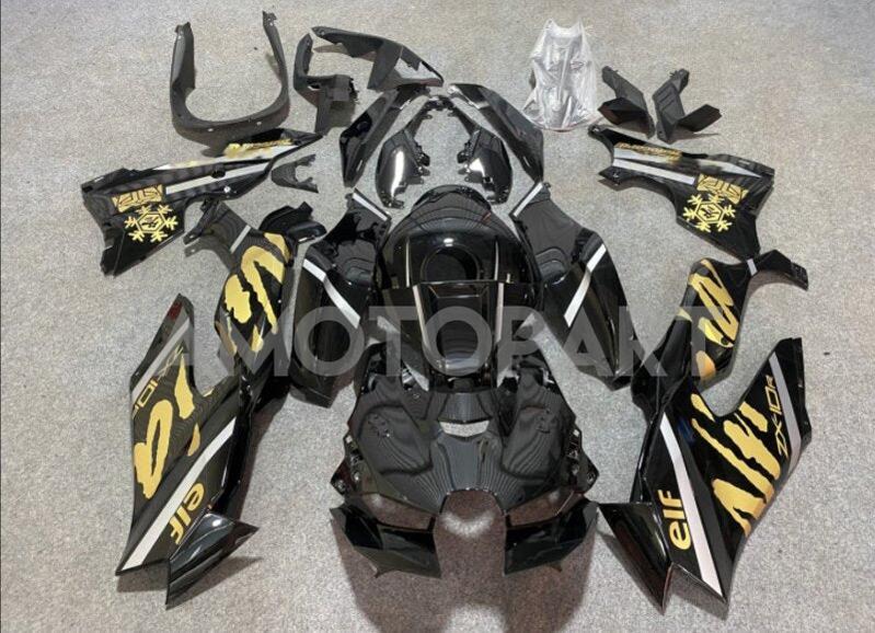 Amotopart 2021-2025 Kawasaki ZX 10RR ZX 10R Black Gold Fairing Kit