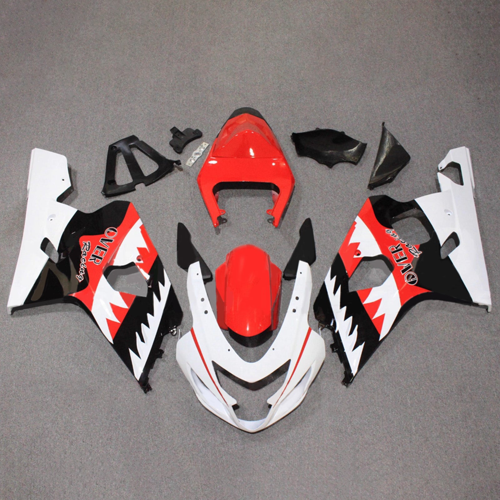 Amotopart 2004-2005 Suzuki GSXR 600/750 White Red Black Fairing Kit