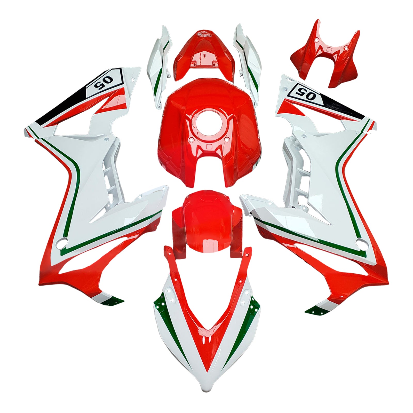 Amotopart 2019-2020 Honda CBR650R White Red Fairing Kit