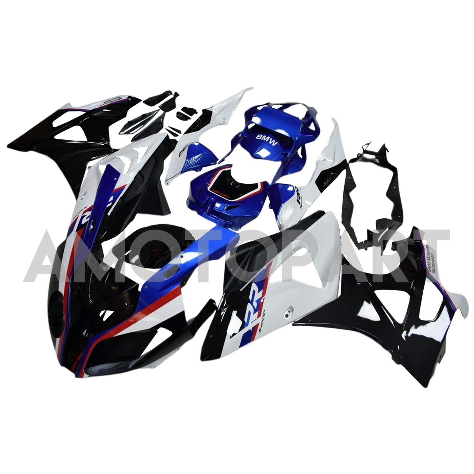 Amotopart BMW S1000RR 2009-2014 Kit de carenado azul y negro