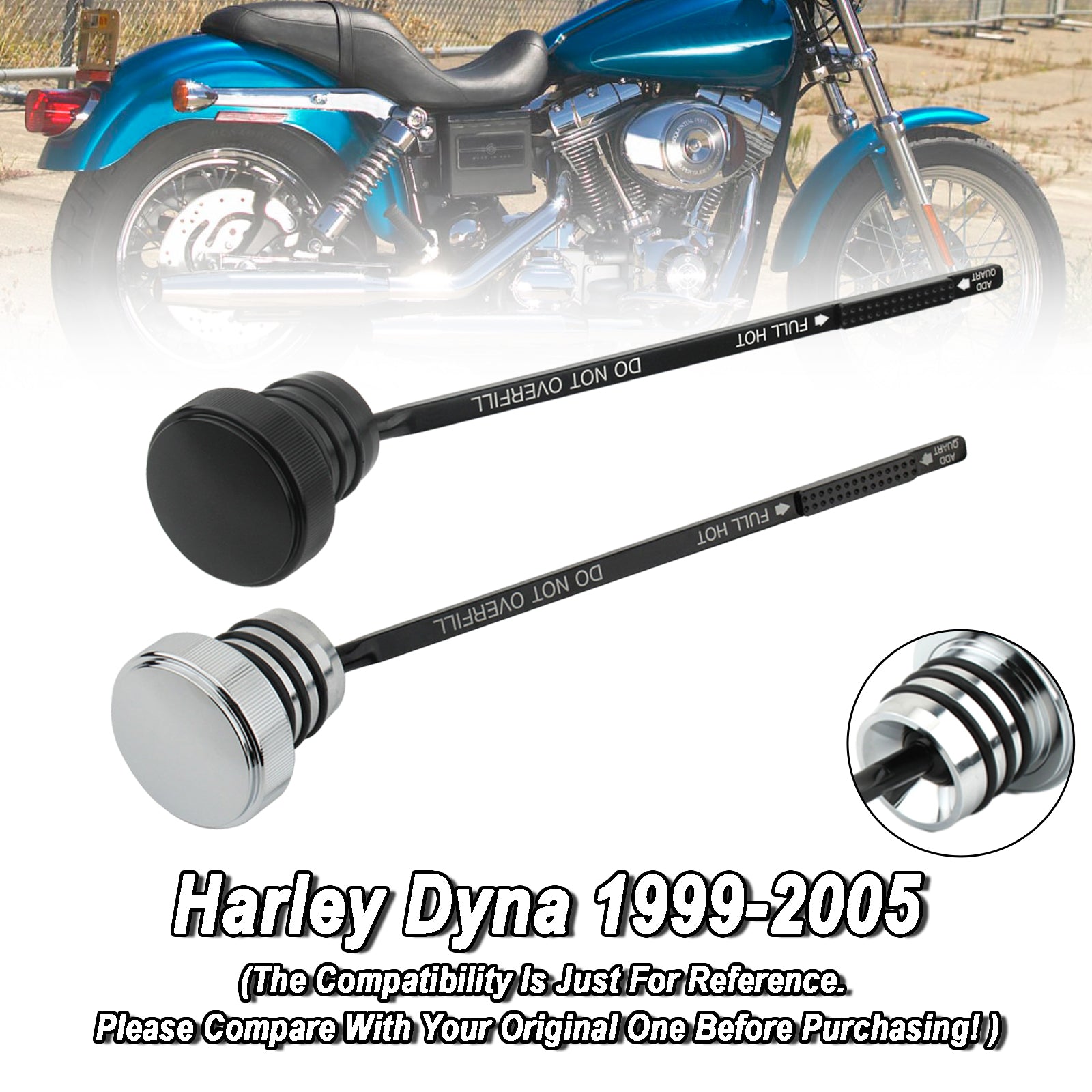 99-05 Super GLID FXD FXDX FXDL DYNA Huile Plonge du réservoir Bouchon de réservoir 0710-0150