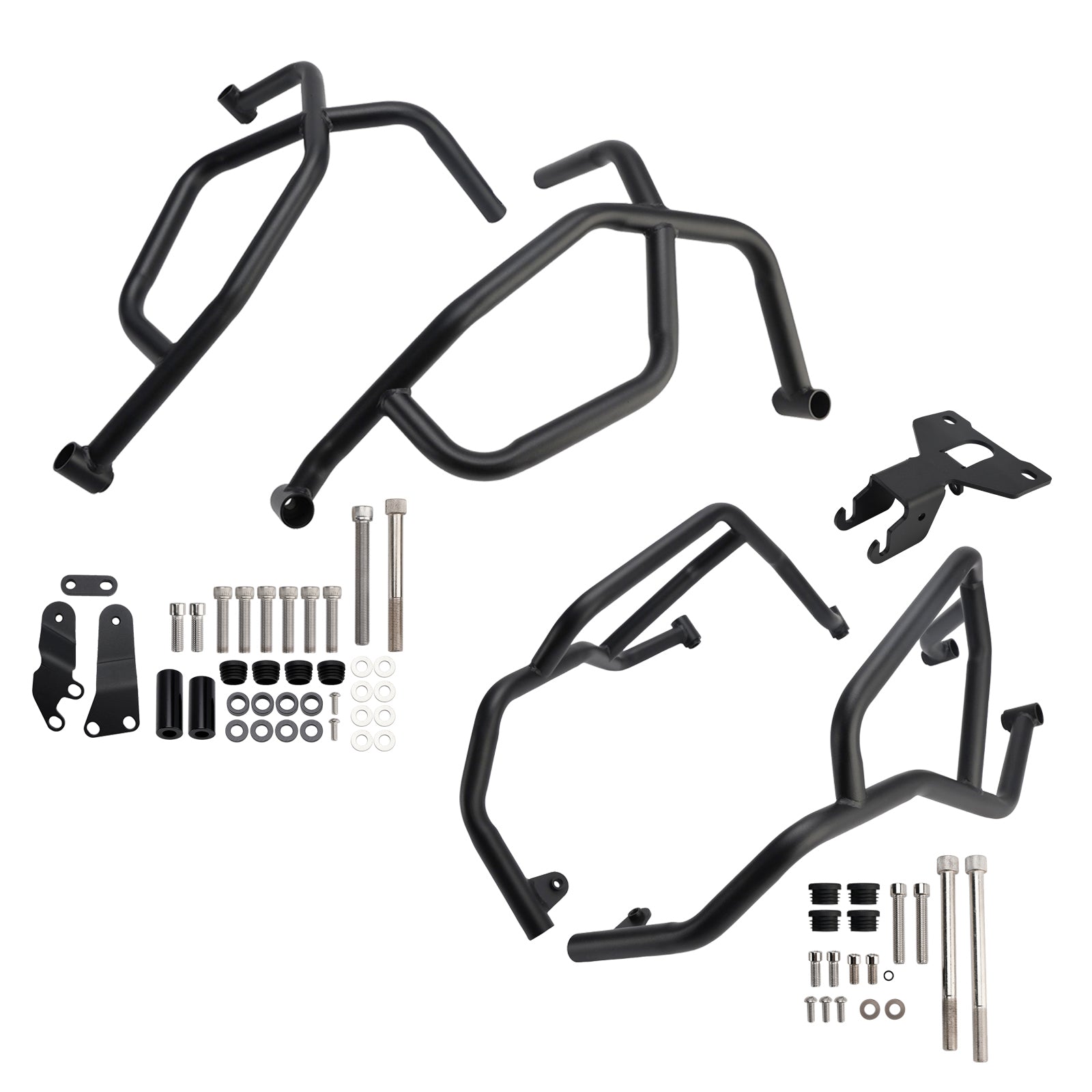 Yamaha Tracer 7 21-25 Upper + Lower Engine Guard Frame Crash Bar Kit Black