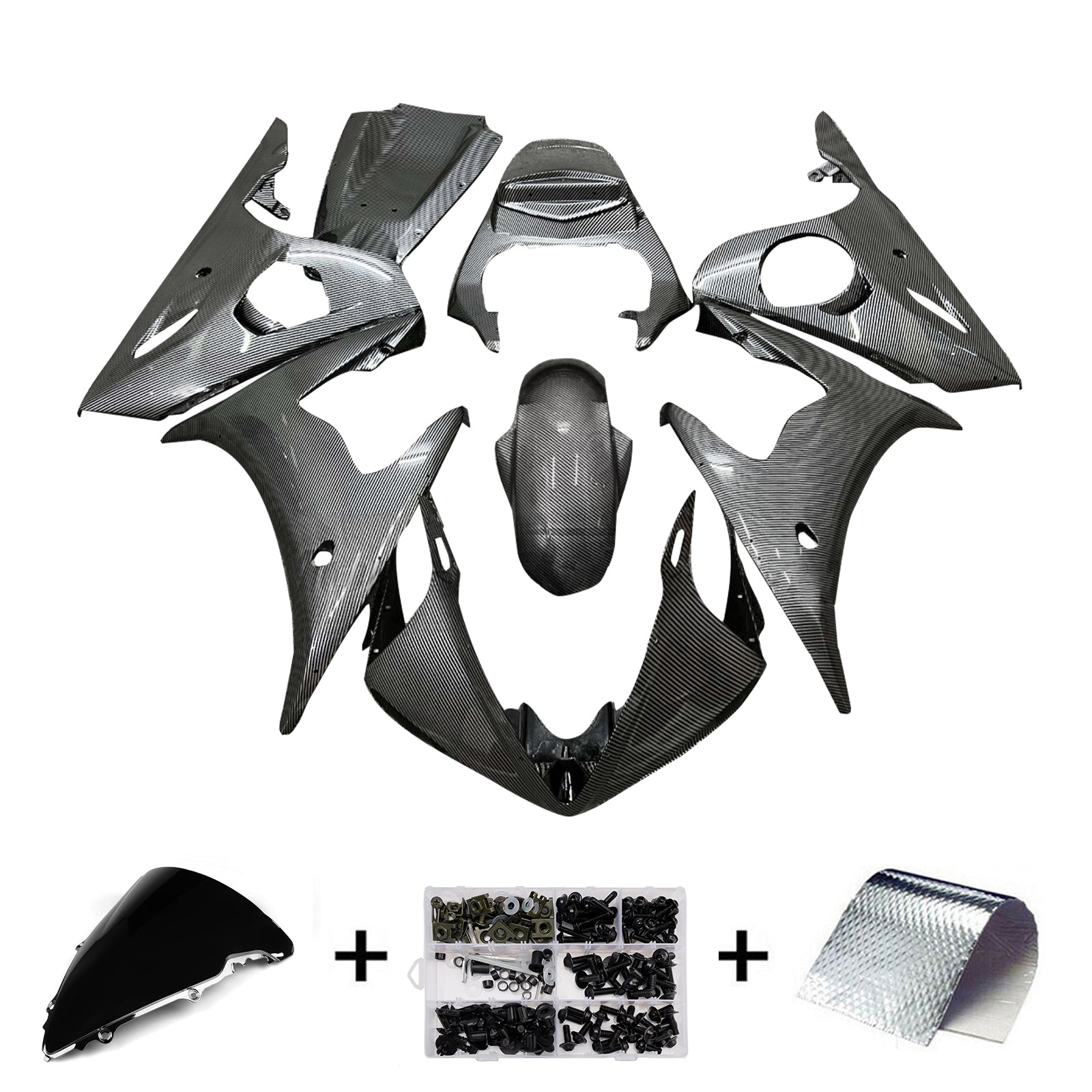 Amotopart 2005 Yamaha YZF-R6 Carbon Fiber Fairing Kit