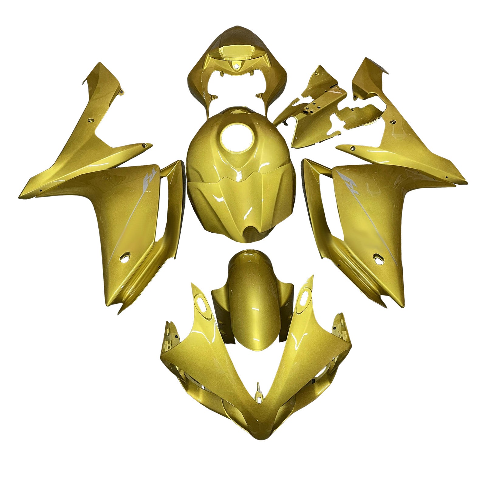 Amotopart 2007-2008 Yamaha YZF-R1 Gold Fairing Kit