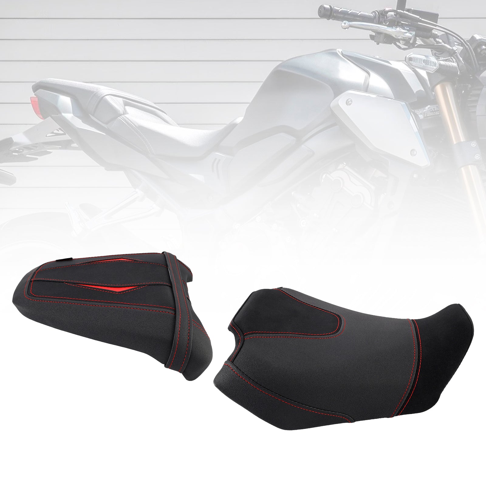 24-25 Honda Cb650R Cbr650R Front&Rear Raider Passenger Cushion Kit Black2