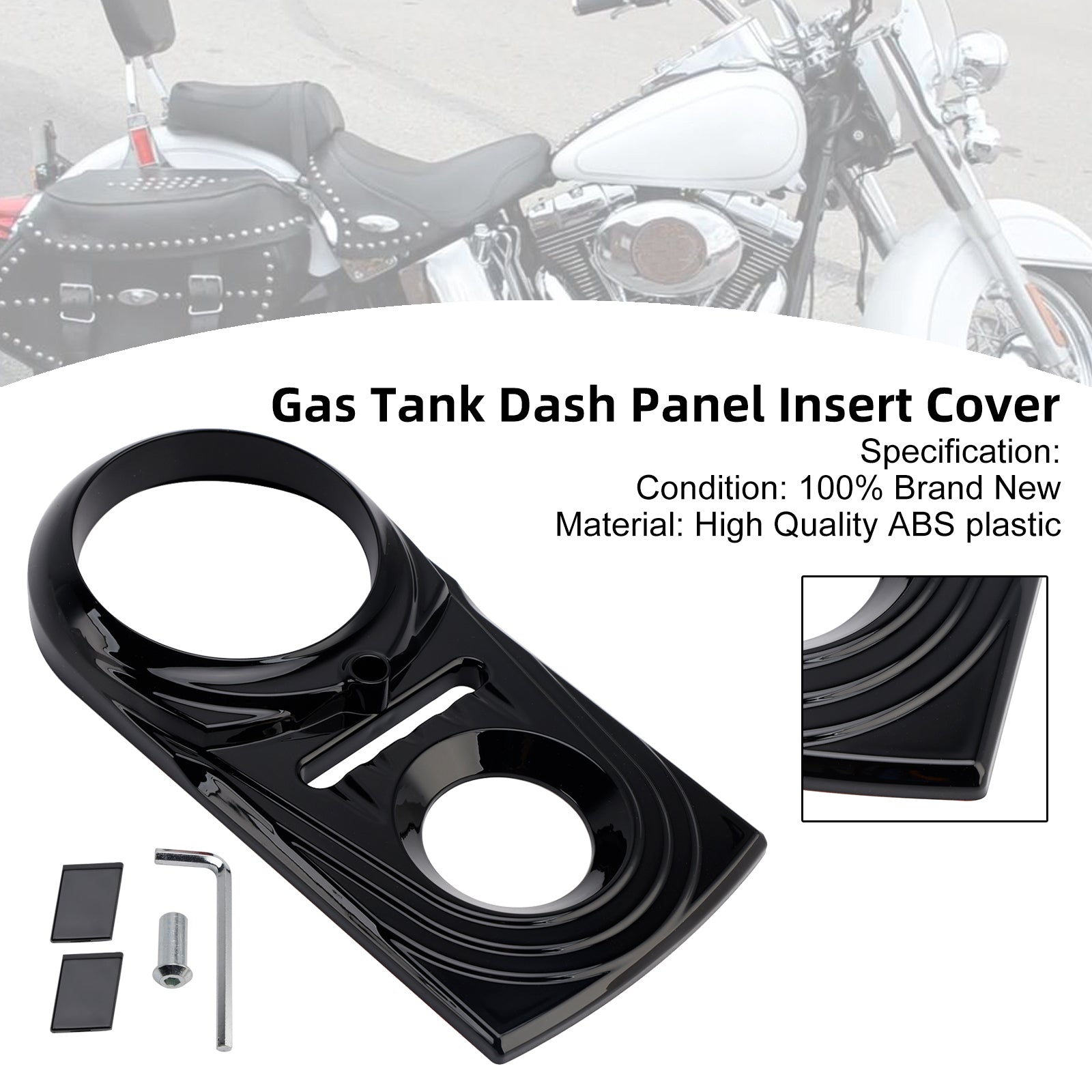Softail FLSTC FXST Street Glide Gas Tank Dash Panel Insert Cover