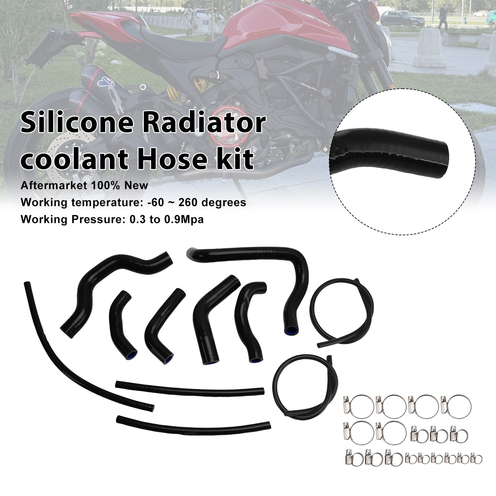 2021-2025 Ducati Monster 937 Silicone Radiator coolant Hose