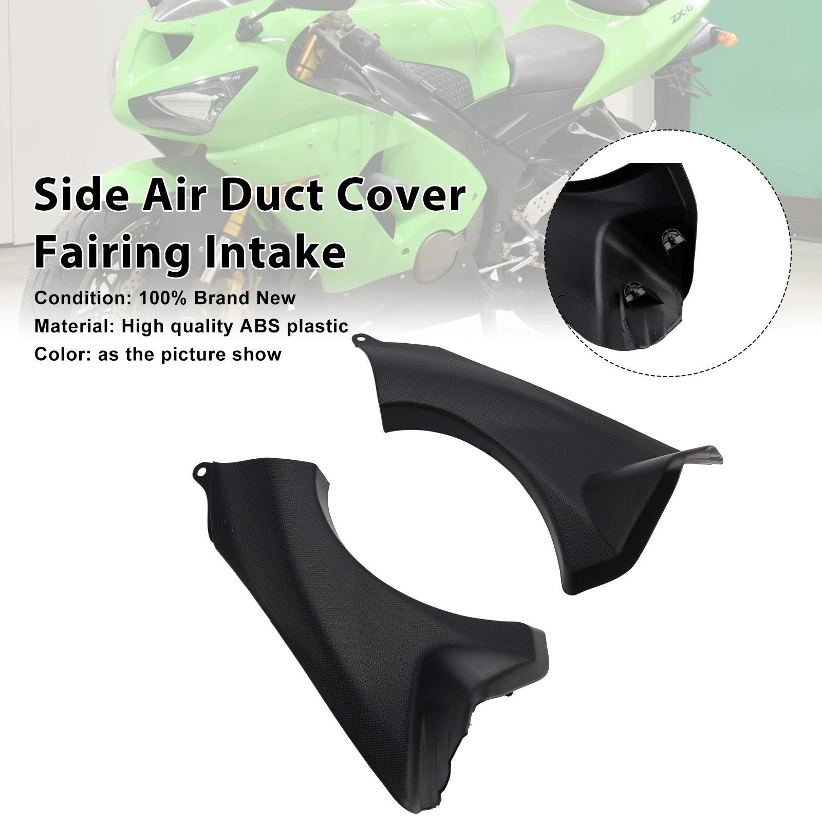 Kawasaki Ninja ZX-6R 2007 2008 Side Air Duct Cover Fairing Intake