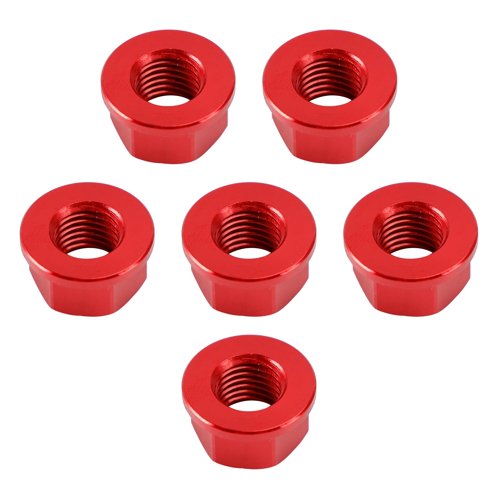 6 Pack Motorcycle Bike Aluminum Rear Sprocket Flange Nuts M10X1.25 Red